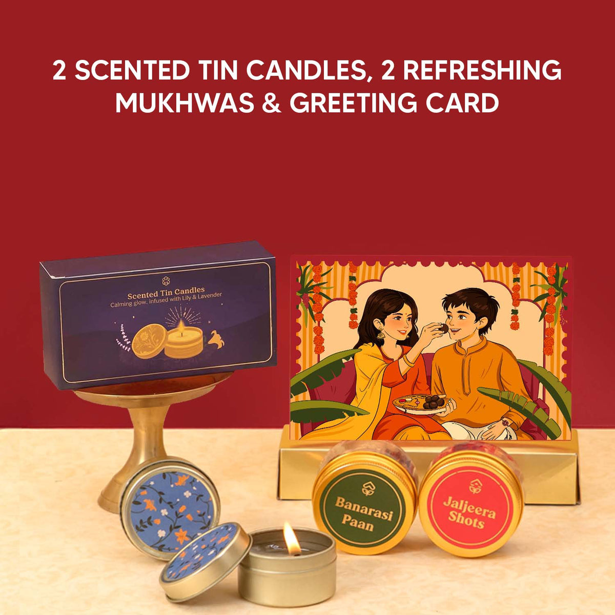Sneh - 12 Item Rakhi Gift Hamper for Bhaiya Bhabhi