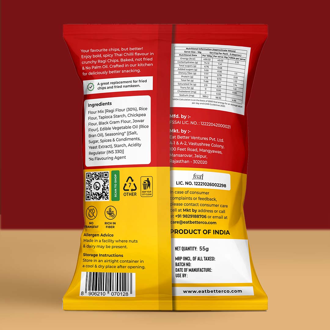 Ragi Chips - Thai Chilli Tadka
